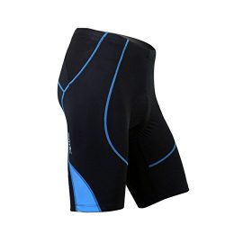 SANTIC Cycling Men’s Shorts Biking Bicycle Bike Pants Half Pants 4D COOLMAX Padded Blue XXXL