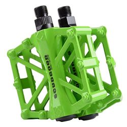 Aluminium Alloy CNC Ball Bearing Bike Pedals Road Bicycles Fixed Gear MTB Cycling Flat Pedal 9/1 ...