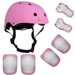 Lanova Kids Adjustable Sports Protective Gear Set Safety Pad Safeguard (Helmet Knee Elbow Wrist) ...