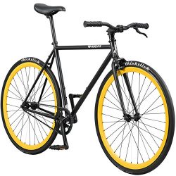 Pure Fix Original Fixed Gear Single Speed Bicycle, Yankee Matte Black/Yellow, 54cm/Medium