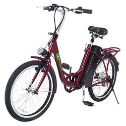 Goplus 22″ 250W Electric Bicycle Sporting Bike 36V Lithium Battery (Red)