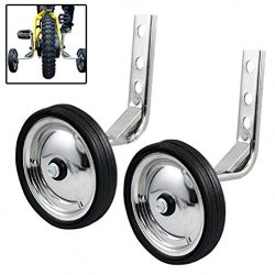 Little World Training Wheels Heavy Duty Rear Wheel Bicycle Stabilizers Mounted Kit Compatible fo ...