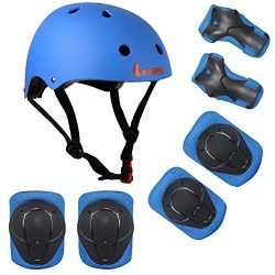 Lanova Kids Adjustable Sports Protective Gear Set Safety Pad Safeguard (Helmet Knee Elbow Wrist) ...