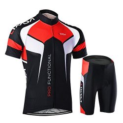 Lixada Men’s Cycling Jersey Short Sleeve with Padded Shorts Quick-Dry Summer Short Bike Cl ...