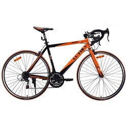 Goplus Commuter Bike Road Bike Quick Release Aluminum 700C Shimano 21 Speed (Orange)