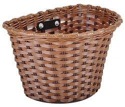 Kent Plastic Bicycle Basket, Brown, 11 x 7 x 8-Inch