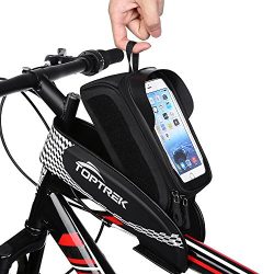 Bike Bag Waterproof Bicycle Top Tube Bag Touch Screen Phone Holder for iPhone X 6 7 plus 8 / Sam ...