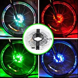 Rechargeable Bike Wheel Hub Lights, Alritz Waterproof 3 Modes LED Cycling Lights, RGB Colorful B ...