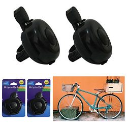 2 Bicycle Bell Bike Handlebar Bell Ring Loud Horn Cycling Black Classic Safety