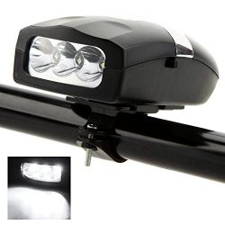 Cycling Ultra Bright 3 LED Bicycle Bike Front White Head Light Lamp+Electronic Bell Horn Hooter  ...