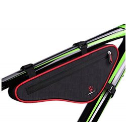 Bike Frame Triangle Bag, EKOOS Polyester Bicycle Handlebar Bags Front Top Tube Saddle Frame Pann ...