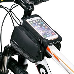 Bike Accessories Bags Bicycle Frame Pannier Top Tube Bag Tool Kit Cellphone Holder for iPhone 7/ ...