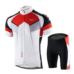 Lixada Men’s Cycling Jersey Short Sleeve with Padded Shorts Quick-Dry Summer Short Bike Cl ...