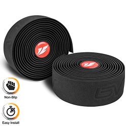 BV EVA Road Bike Handlebar Tapes, Bicycle Bar Tape, Cycling Handle Wraps – 2 Rolls per Set (Black)