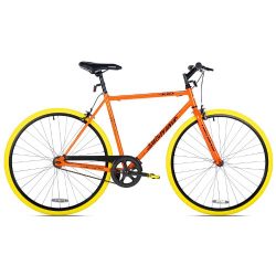 Takara Sugiyama Flat Bar Fixie Bike, 700c, Orange/Yellow, Medium/53cm Frame