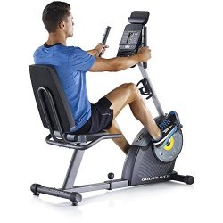 Gold’s Gym Cycle Trainer 400R Exercise Recumbent Bike Tablet Holder FAN 16 workout Apps