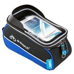 INBIKE Bike Phone Bag, Waterproof Top Tube Bicycle Bag Touch Screen Blue 5.7″