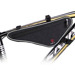 Bike Frame Triangle Bag, EKOOS Polyester Bicycle Handlebar Bags Front Top Tube Saddle Frame Pann ...