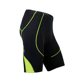 SANTIC Cycling Men’s Shorts Biking Bicycle Bike Pants Half Pants 4D COOLMAX Padded Hi Viz M