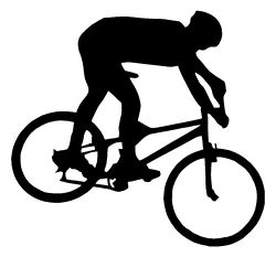 Mountain Bike Biker White Decal Bicycle Window Sticker