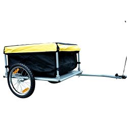 Tenive Bike Cargo Bicycle Cargo Luggage Trailer w/Removable Cover – Black / Yellow