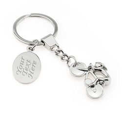 Personalised Racing / Road Bicycle / Bike Keyring in Presentation Box – Can Be Engraved