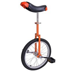 Bright Orange 18 Inch In 18″ Mountain Bike Wheel Frame Unicycle Cycling Bike With Comforta ...