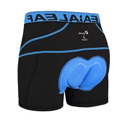 Baleaf Men’s 3D Padded Bike Bicycle MTB Cycling Underwear Shorts (Blue, M)