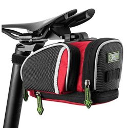 RockBros Road Mountain Bike Saddle Bag Under Seat Post Bag Fixed Gear Fixie (Black Red)