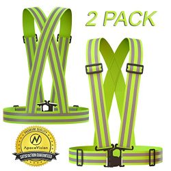 REFLECTIVE VEST (2 Pack) | Lightweight, Adjustable & Elastic | Safety & High Visibility  ...