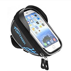 TOPTREK Cycling Bicycle Bike Top Tube Handlebars Bag Phone Mount Holder For iPhone 7 Plus/iPhone ...