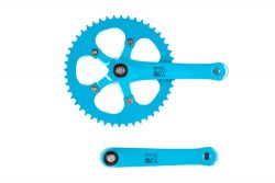 Retrospec Bicycles Fixed-Gear Crank Single-Speed Road Bicycle Crankset, Aqua