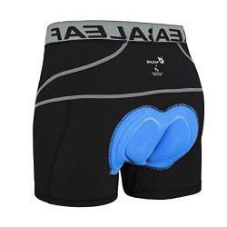 Baleaf Men’s 3D Padded Bike Bicycle MTB Cycling Underwear Shorts (Grey, L)