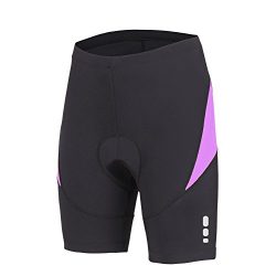 beroy Bike Shorts with 3D Gel Padded,Bicycle Shorts Girls(L,Purple)