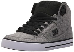 DC Men’s Spartan High WC TX SE Skate Shoe, Black/Heather Grey, 11.5D D US