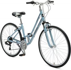 Critical Cycles Women’s Barron Hybrid 21 Speed Bike, Powder Blue, 16″/Small