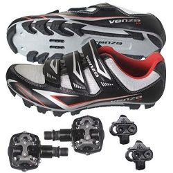 Venzo Mountain Bike Bicycle Cycling Shimano SPD Shoes + Pedals & Cleats 42.5