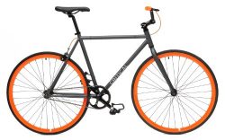 Critical Cycles Fixed Gear Single Speed Fixie Urban Road Bike (Gray/Orange, X-Large)