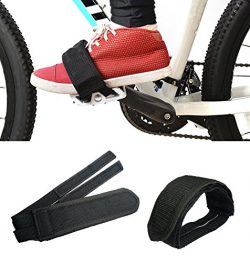 Groupcow 1 Pair Bicycle Pedal Straps Bike Feet Strap Tape for Fixed Gear Bike Black