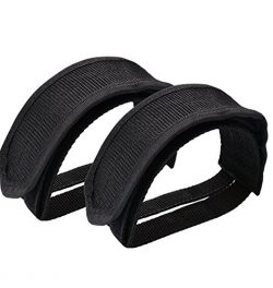 XCYT 2 Pairs Bicycle Pedal Straps Bike Feet Pedal Straps for Fixed Gear (1 pairs Black)