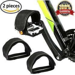 Meiso Bicycle Feet Strap Pedal Bike Pedals with Straps for Fixed Gear 1 Pair by (Black)