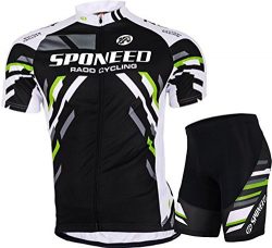 sponeed Men’s Biking Jersey Suits Spin Bike Shorts Tights Padded Road Racing Cycle Uniform ...