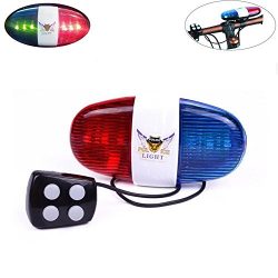 Kui Ji 6 LED Lights Electronic Cycling Bike Electric Horn Bicycle Police Siren Bell – 5 So ...