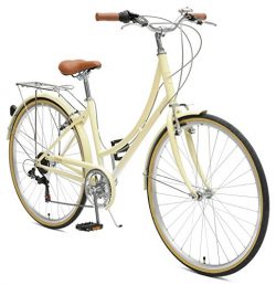 Critical Cycles Beaumont-7 Seven Speed Lady’s Urban City Commuter Bike, Cream, 38cm (Small ...