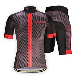 Lixada Men’s Cycling Jersey Set Bicycle Short Sleeve Set Quick-Dry Breathable Shirt+3D Cus ...