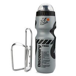 Witspace Outdoor Bicycle 650ML Water Bottle With Holder Cage Racks Cycling Bike Kit (Gray)