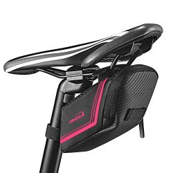 Ibera Bicycle Strap-on Bike Saddle Bag/Seat Bag/Cycling Bag for Road and Other Bikes (Pink)