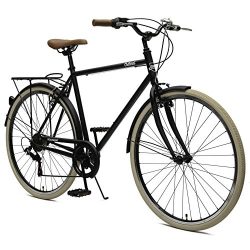 Critical Cycles Beaumont-7 Seven Speed Men’s Urban City Commuter Bike; 50cm, Matte Black