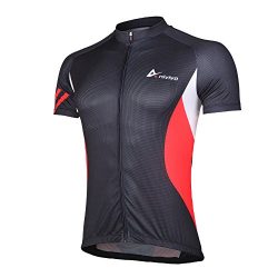 Mens Cycling Jerseys Short Sleeves Bike Shirts Full Zip Biking Clothing with Three Pockets(Jerse ...