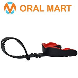 Oral Mart (Black/Red Sports Mouth Guard with Strap (Ice Hockey/Football/Lacrosse) – Cushio ...